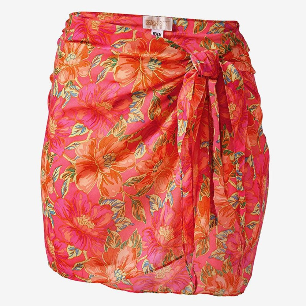 NWT Beach riot, Melanie sarong in Miami Peony - fits 0x-3x PLUS